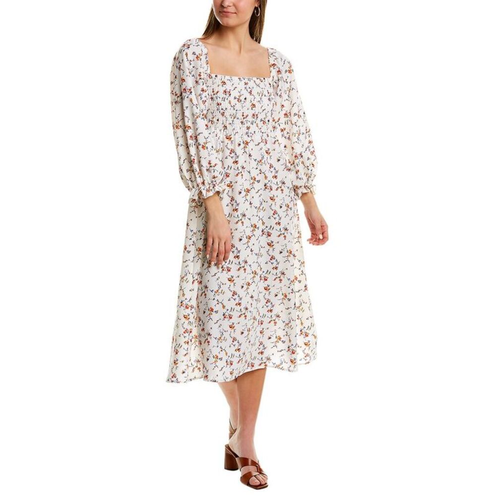 Moonsea Womens  Smocked Midi Dress, White